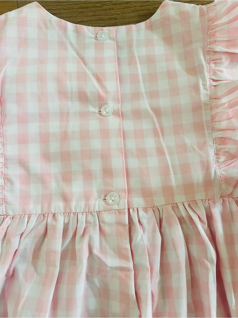 BRAND NEW! Stitchy Fish Pink Gingham Smocked ABC Dress - never worn! - Picture 4 of 12